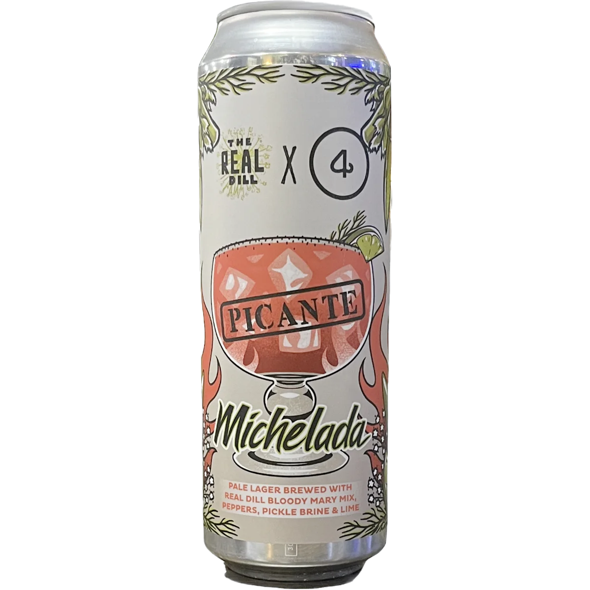 4 Noses Brewing Co. X The Real Dill 'Michelada Picante' Pale Lager Beer, Colorado 19.2oz