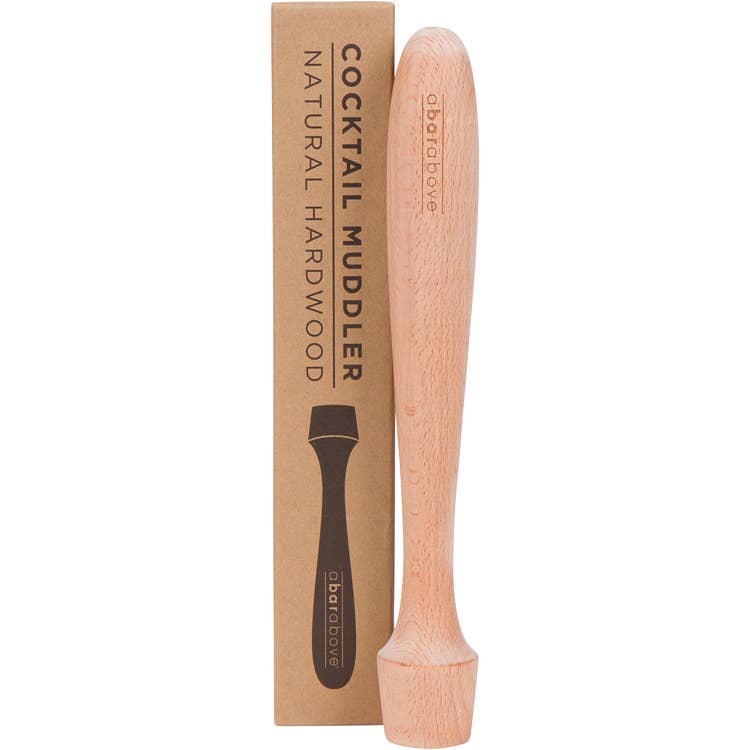 A Bar Above Cocktail Muddler, Extra Long Natural Hardwood