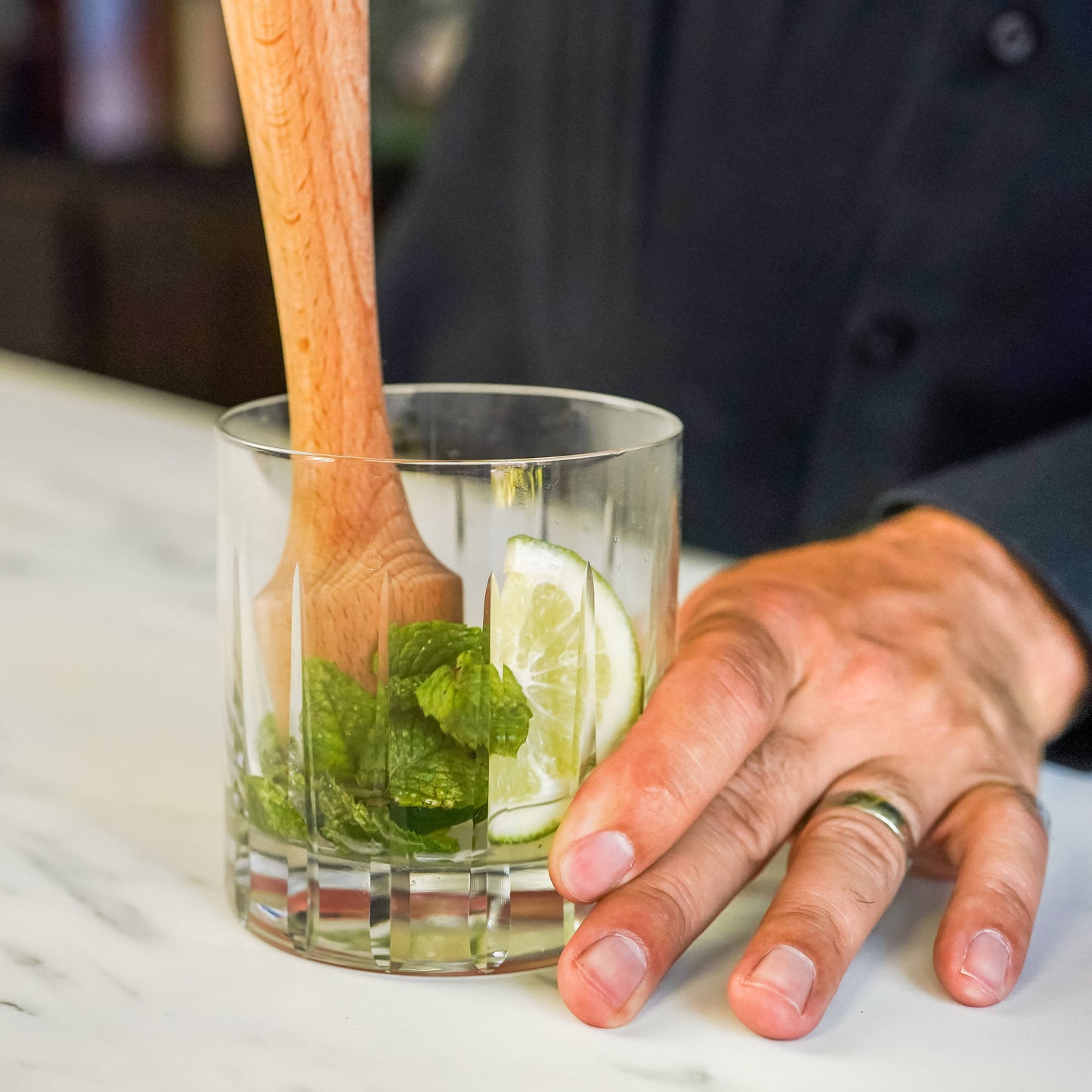 A Bar Above Cocktail Muddler, Extra Long Natural Hardwood