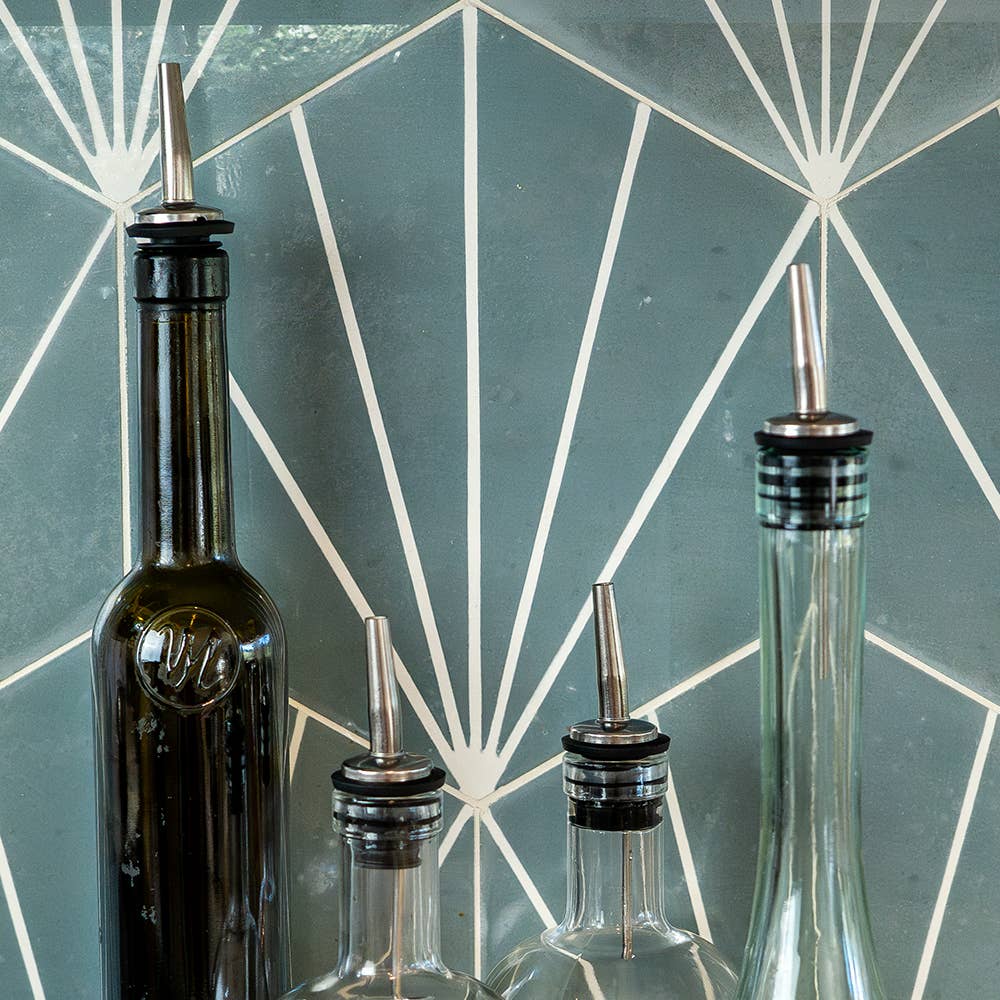 A Bar Above Pour Spouts, Set of 6 Bottle Pourers - Stainless Steel