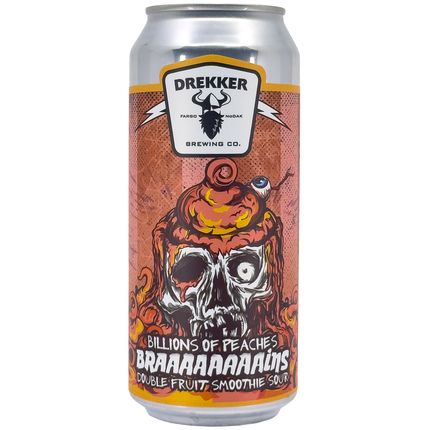 Drekker Brewing 'Braaaaaaaains' Billions of Peaches Fruit Smoothie Sour Beer, North Dakota