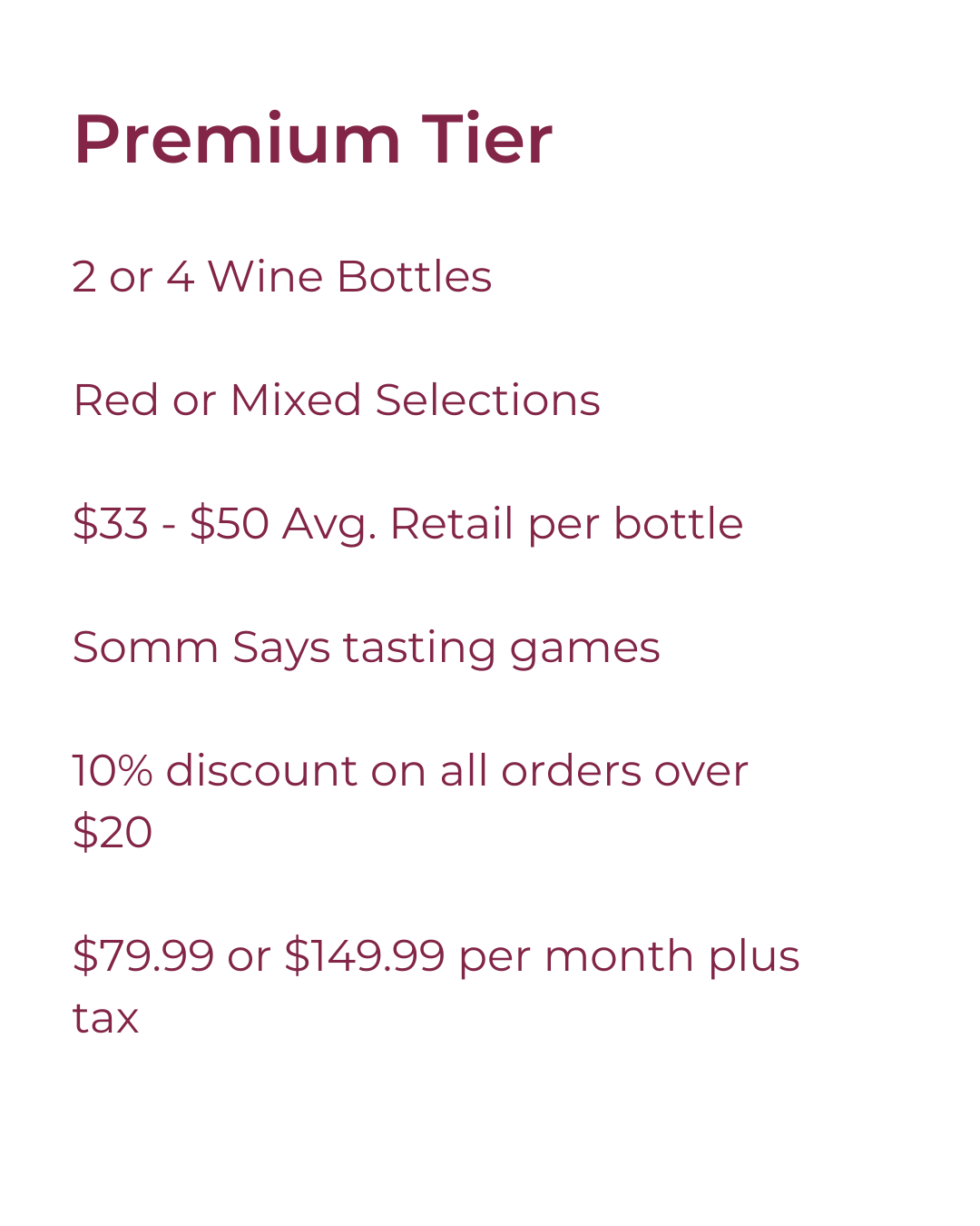 Wine Club Monthly Membership