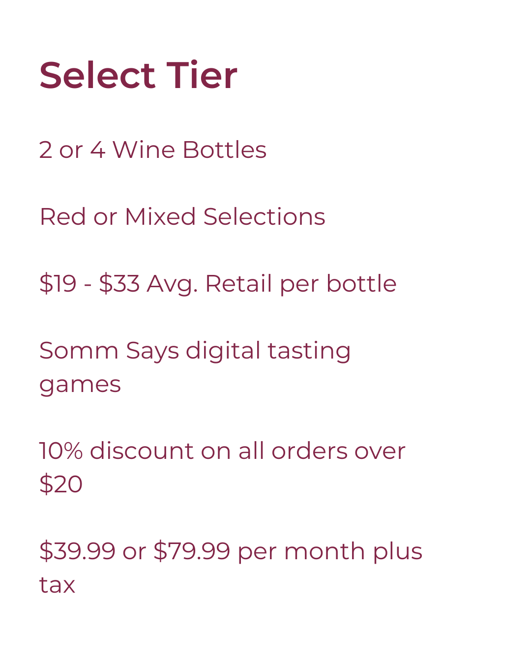 Wine Club Monthly Membership