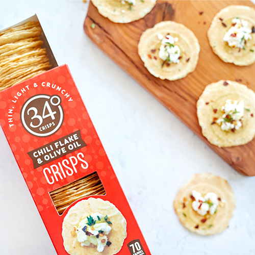 34 Degree 'Chili Flake & Olive Oil Crisps' Crackers