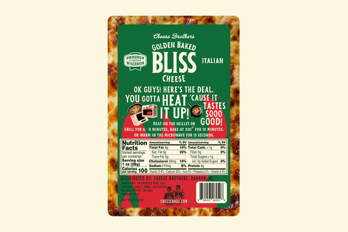 Cheese Brothers Italian Golden Baked Bliss Cheese, Wisconsin, USA