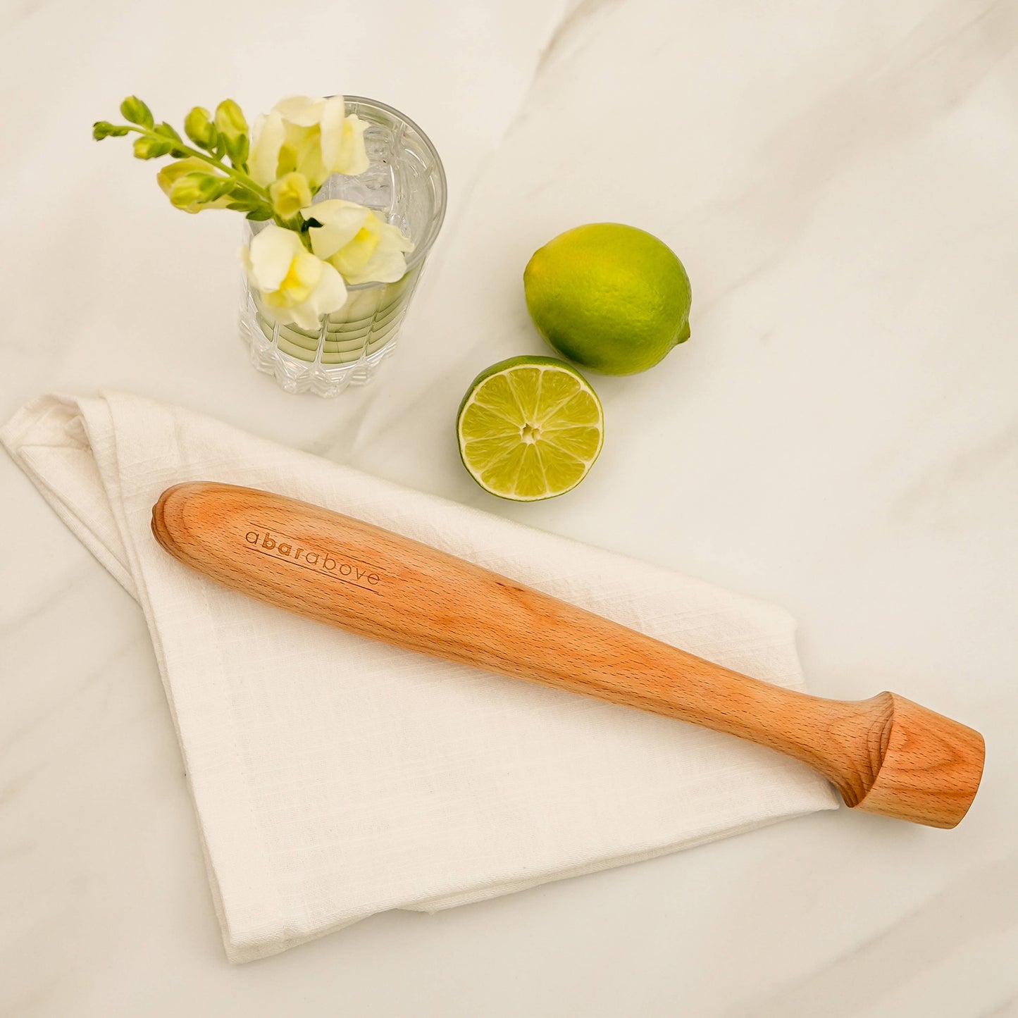 A Bar Above Cocktail Muddler, Extra Long Natural Hardwood