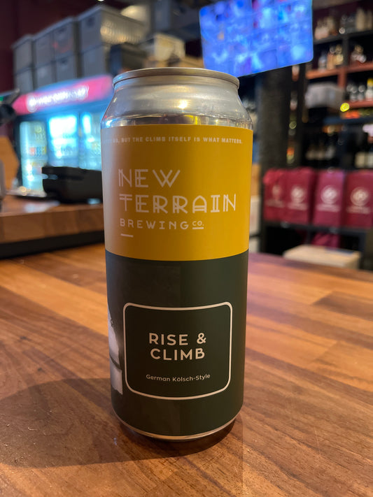 New Terrain Brewing 'Rise & Climb' Kolsch Ale Beer, Colorado, USA