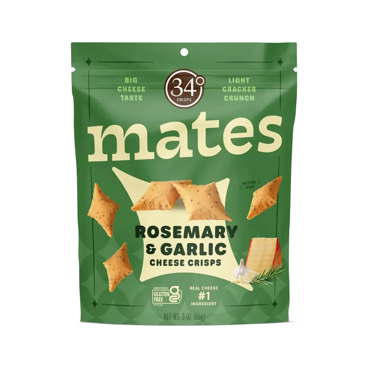 34 Degree 'Mates' Rosemary Garlic Gluten Free Cheese Crisps, Colorado