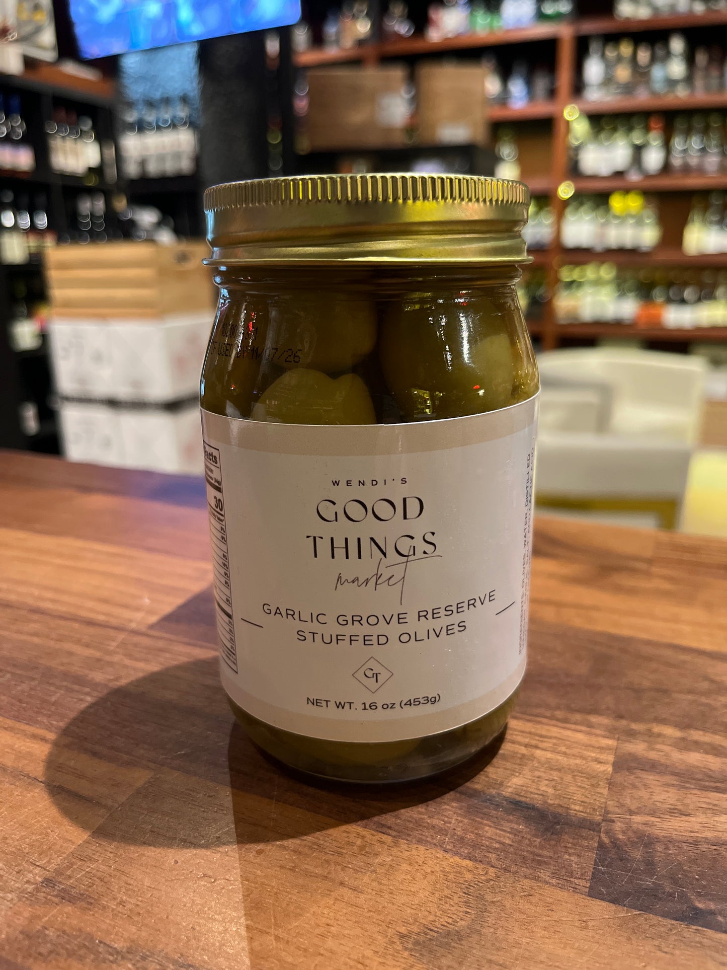 Wendi's Good Things Market 'Garlic Grove Reserve' Stuffed Olives, Colorado, USA