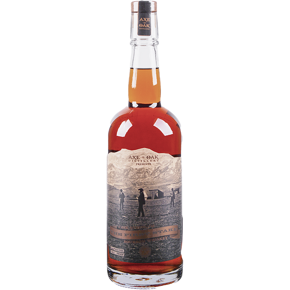 Axe and the Oak Distillery 'First Stake' Cask Strength Bourbon Whiskey, Colorado Springs, CO