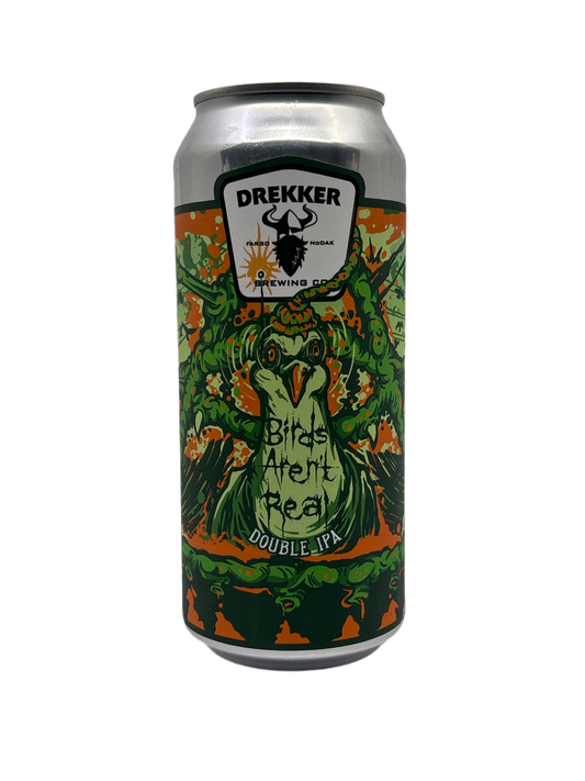 Drekker Brewing 'Birds Aren't Real' Double IPA Beer, North Dakota, USA