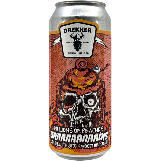 Drekker Brewing 'Braaaaaaaains' Billions of Peaches Fruit Smoothie Sour Beer, North Dakota