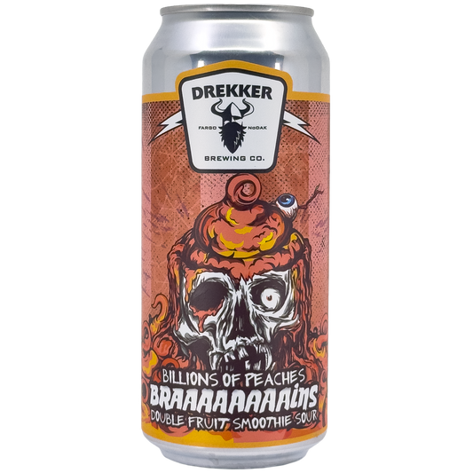 Drekker Brewing 'Braaaaaaaains' Billions of Peaches Fruit Smoothie Sour Beer, North Dakota