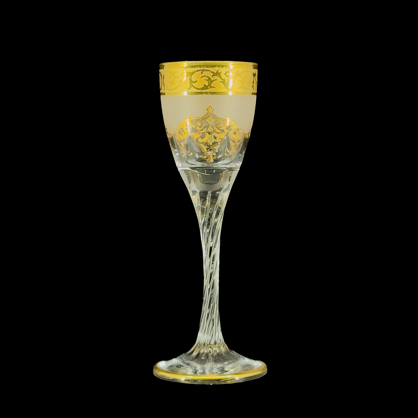 Fratelli Fumo Gold-Plated Crystal Sherry Glasses