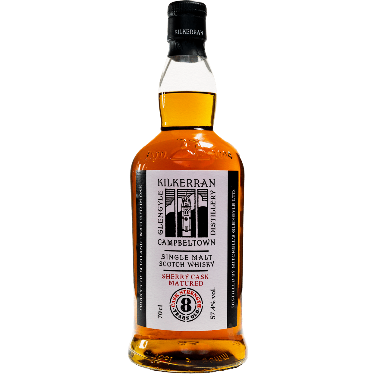 Glengyle Distillery 'Kilkerran' Sherry Cask Matured 8 Year Old Single Malt Scotch Whisky, Campbeltown, Scotland