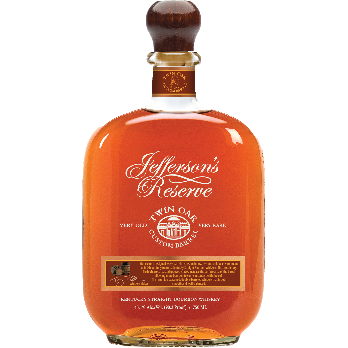 Jefferson's Reserve 'Twin Oak Custom Barrel' Kentucky Straight Bourbon Whiskey
