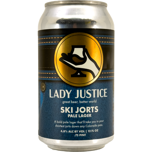 Lady Justice Brewing 'Ski Jorts' Pale Lager Beer, Colorado