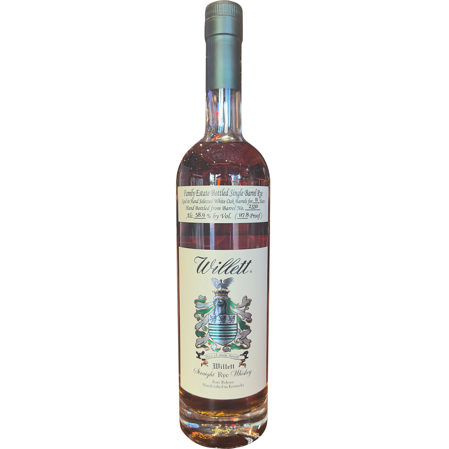 Willett Family Estate Bottled Single-Barrel 11 Year Old Straight Rye Whiskey, Kentucky, USA