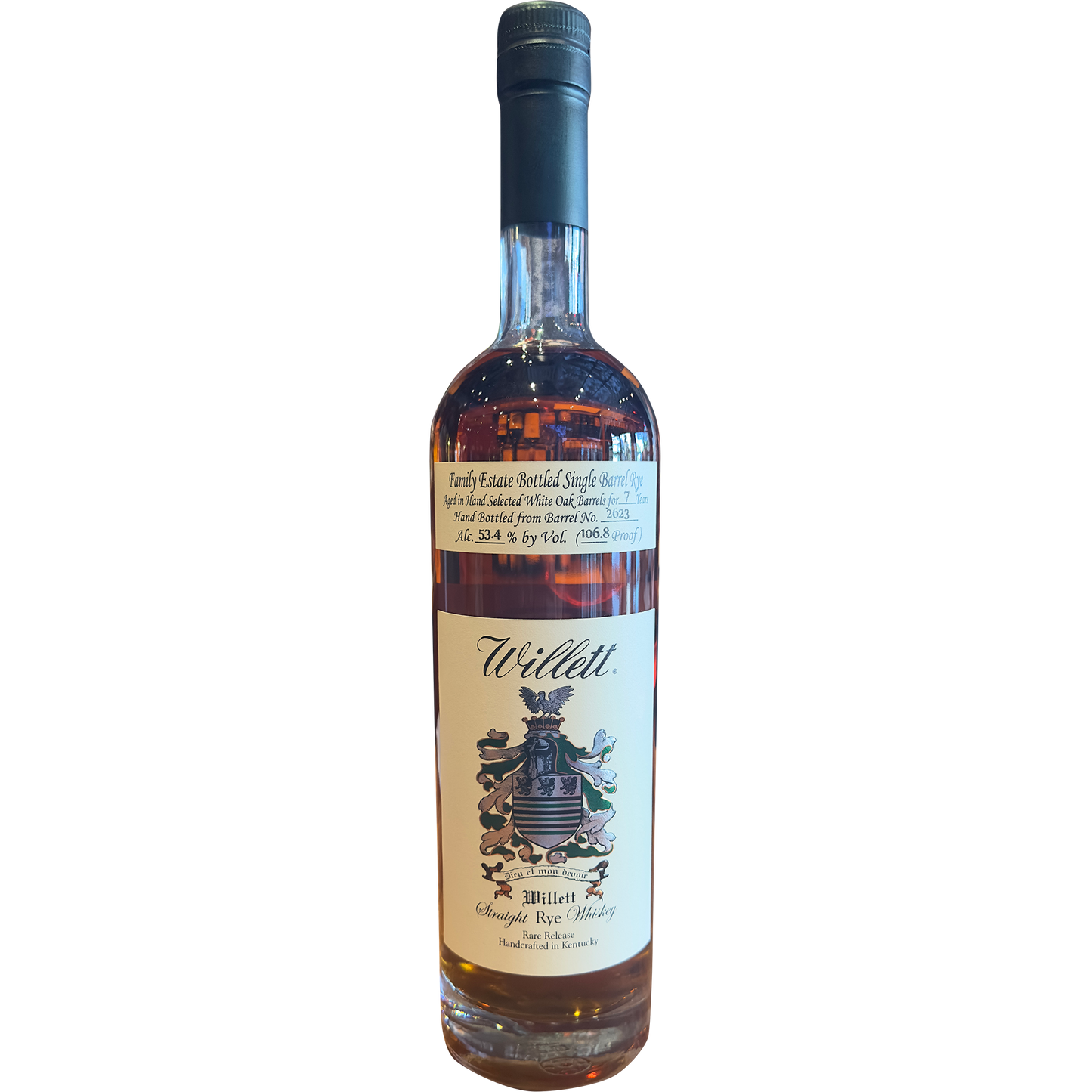 Willett Family Estate Bottled Single-Barrel 7 Year Old Straight Rye Whiskey, Kentucky, USA