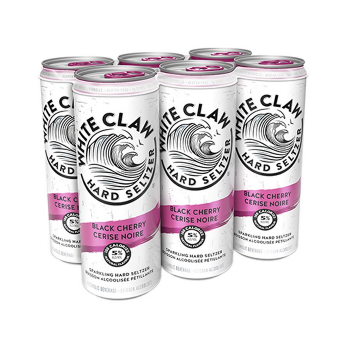 White Claw, Hard Seltzer, Black Cherry, 6 Pack 355ml Cans